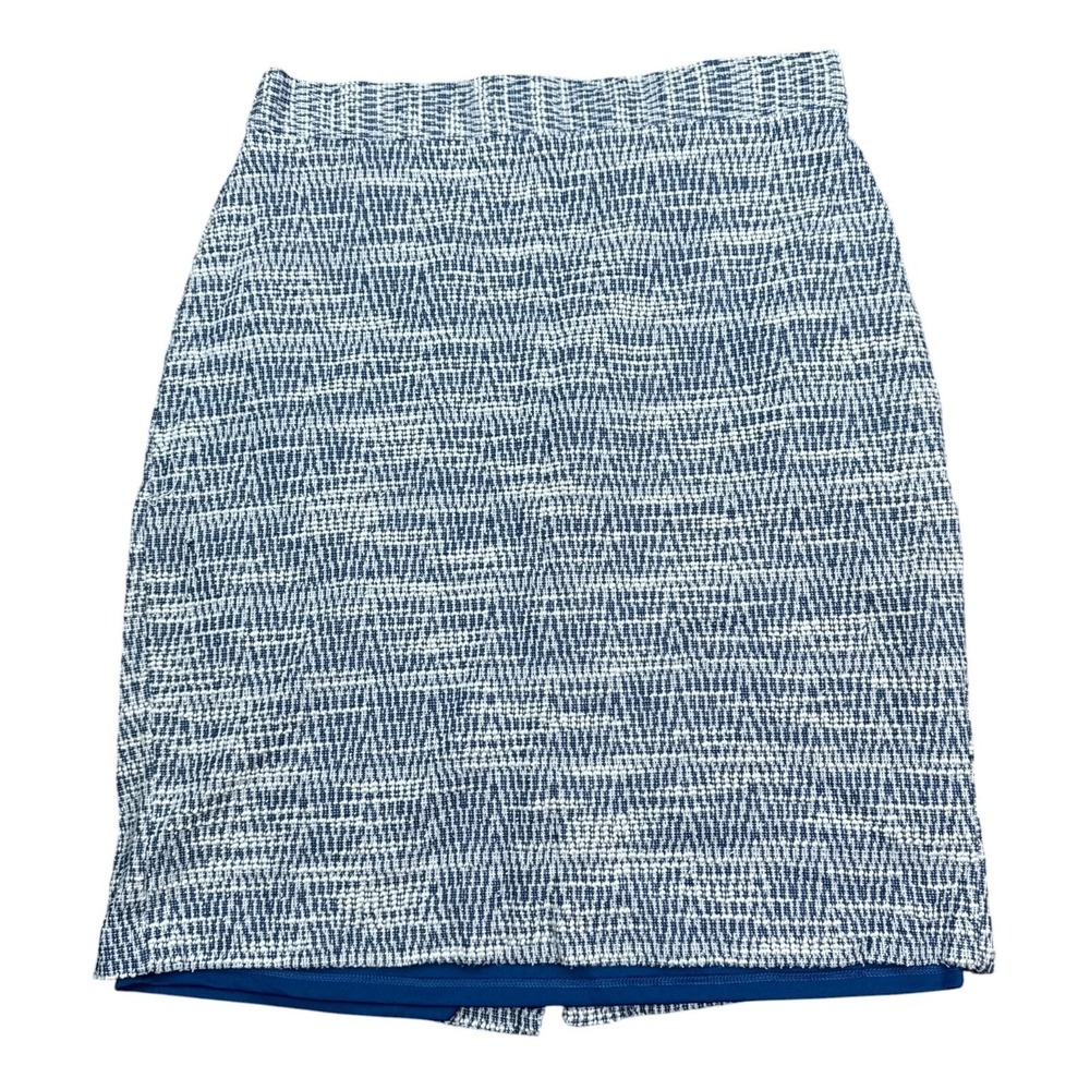 Banana Republic Skirt Womens Size 6‎ Blue White Lined Zig Zag Knit Casual